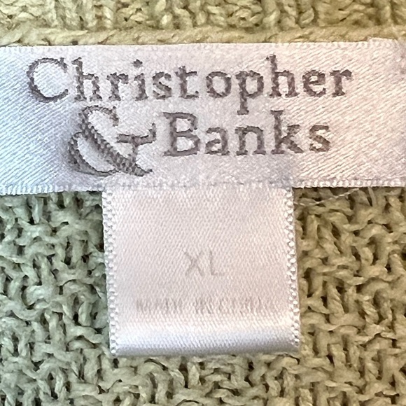 Christopher & Banks Soft Celery GreenV-Neck Sweater - Picture 3 of 8